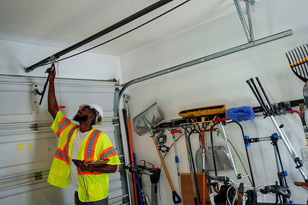 Professional Garage Door Panel Replacement technician working in La Harpe, IL